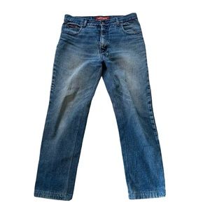 Trademark Red Stripe Blue Denim Jeans Mens 34R